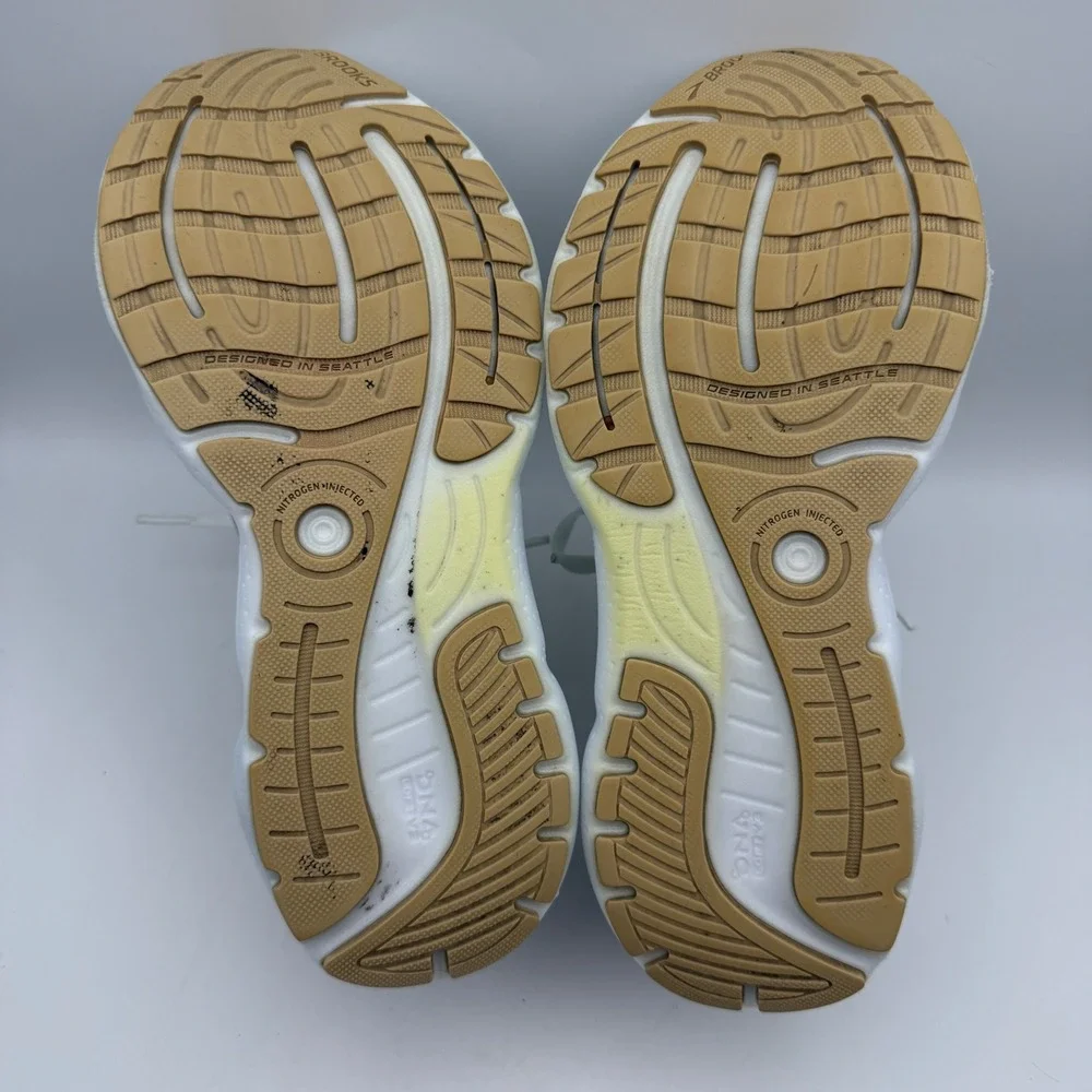 Brooks Glycerin 20 Running Shoes Womens 7.5 White Gold Neutral Cushion